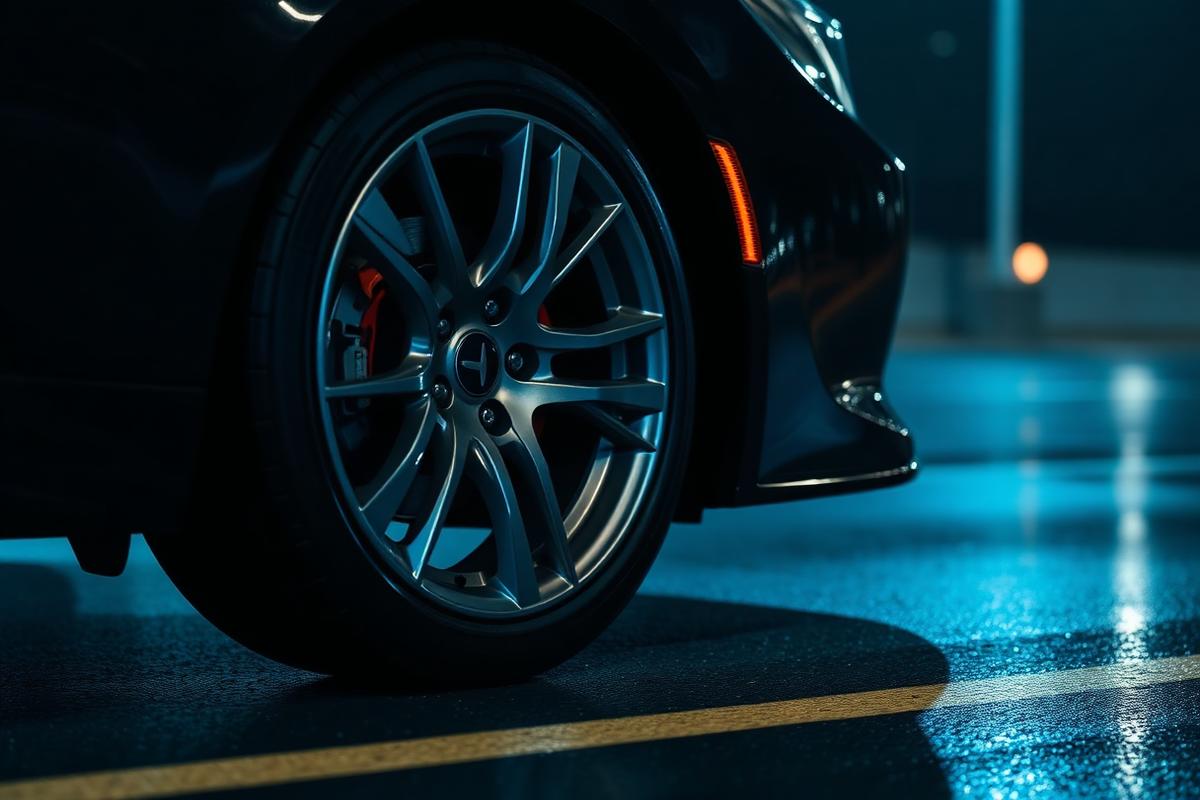 Performance tyre on a modern vehicle
